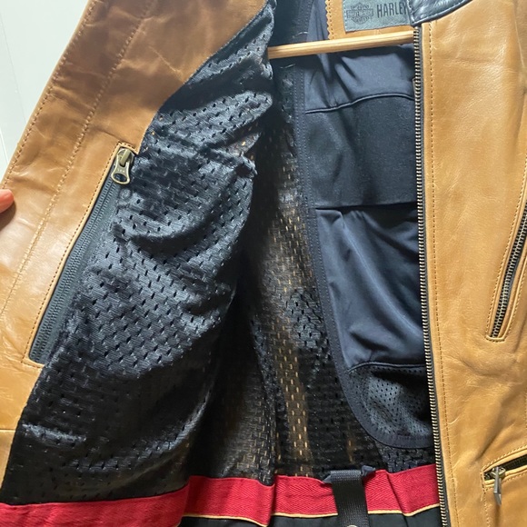 H-D Leather Jacket Brown & Black Size S - Picture 12 of 13